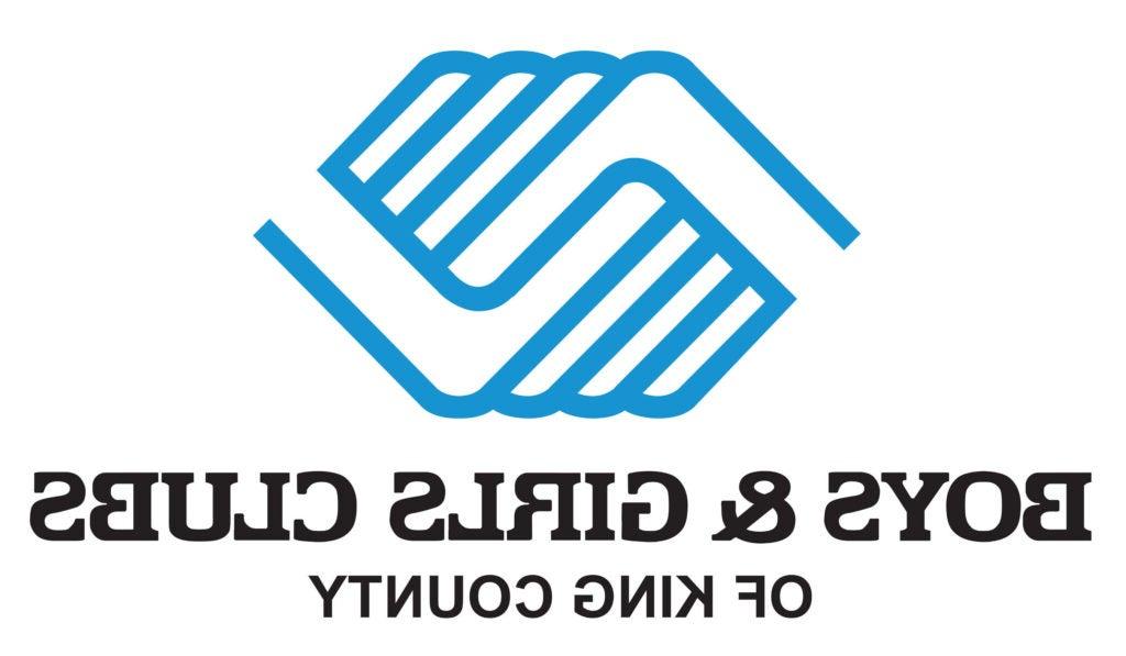 outlines of hands in blue grasping eachother boys and girls club logo